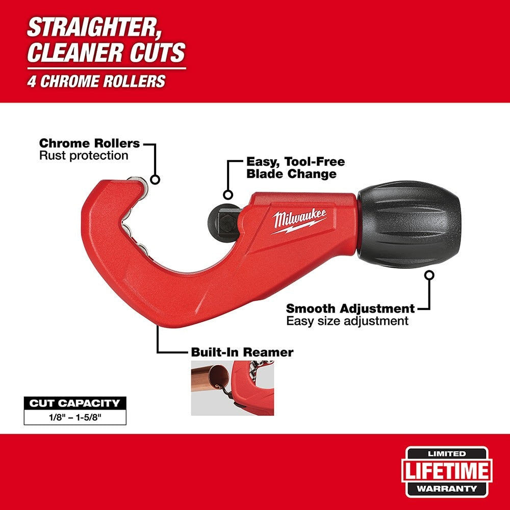 Milwaukee 48-22-4252 1-1/2" Constant Swing Copper Tubing Cutter - 2