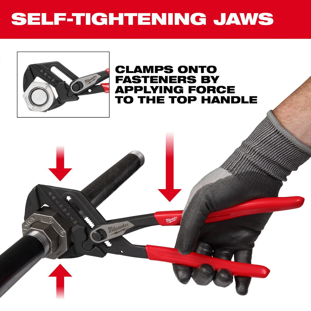 Milwaukee 48-22-6912 12" Pliers Wrench with Parallel Jaws and 3-1/8" Capacity - 4