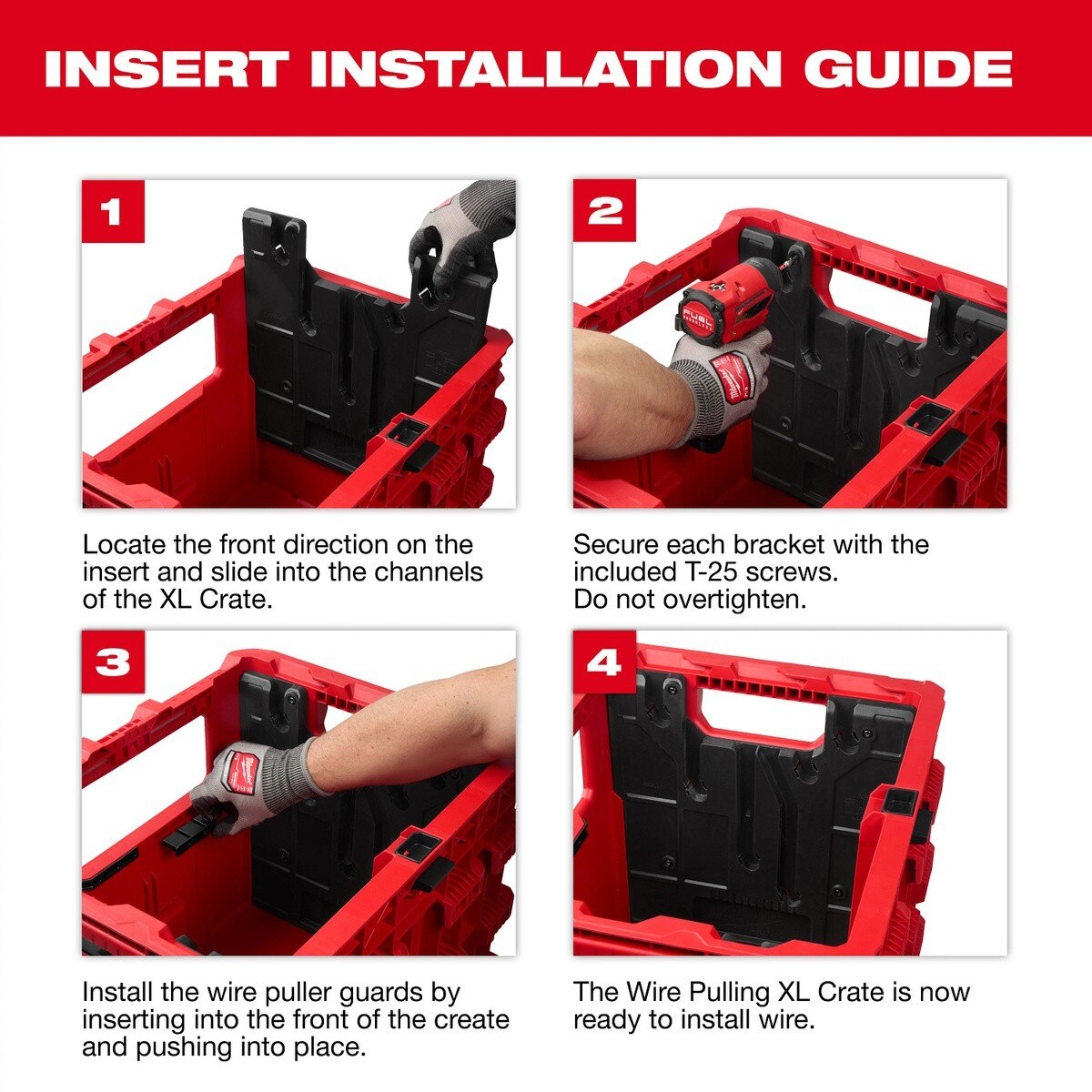 Milwaukee 48-22-8044 PACKOUT XL Crate Wire Pulling Inserts Fits 1/2" EMT Conduit (2 Pack) - 7