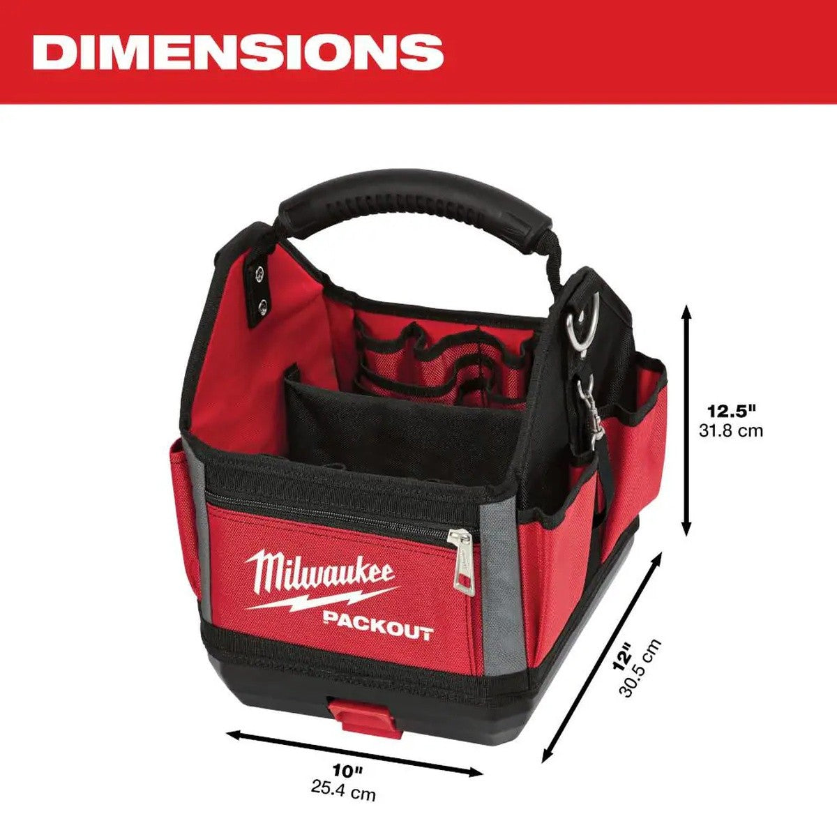 Milwaukee 48-22-8310 10" PACKOUT Tool Tote with 28 Pockets - 2