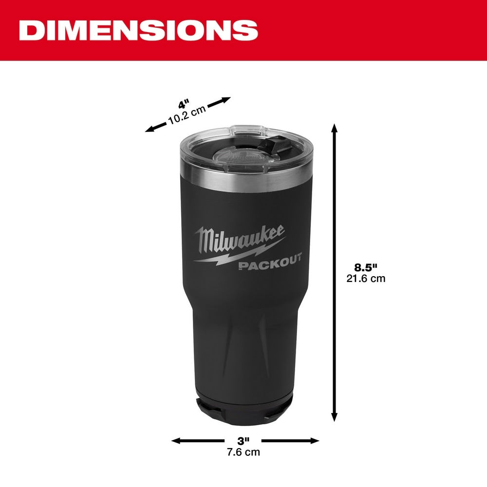 Milwaukee 48-82-8393BP PACKOUT 30oz Tumbler - Black - 3