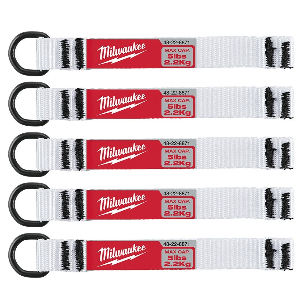 Milwaukee 48-22-8871 5 Piece 5lb Nylon Web Metal D-Ring Web Attachment Set - 2