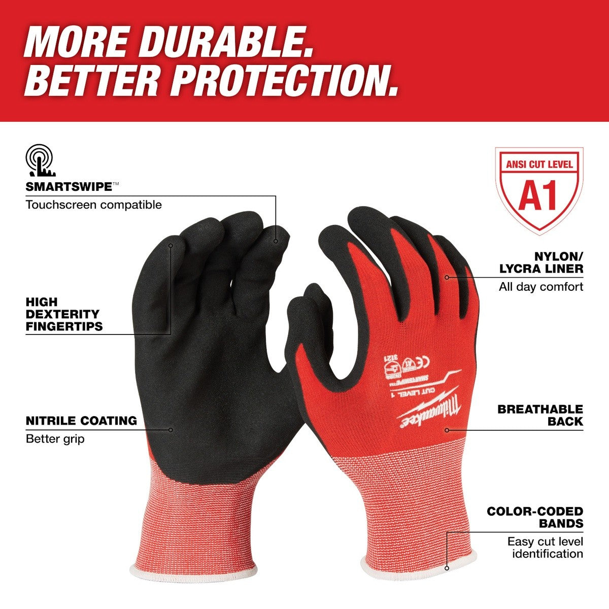 Milwaukee 48-22-8904V (12) Vend Cut Level 1 Nitrile Dipped Gloves - XXL - 2