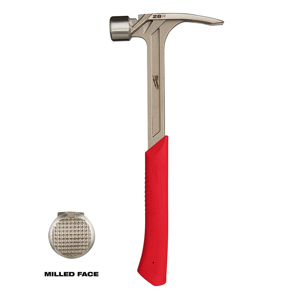 Milwaukee 48-22-9029 28oz Milled Face Framing Hammer - 2