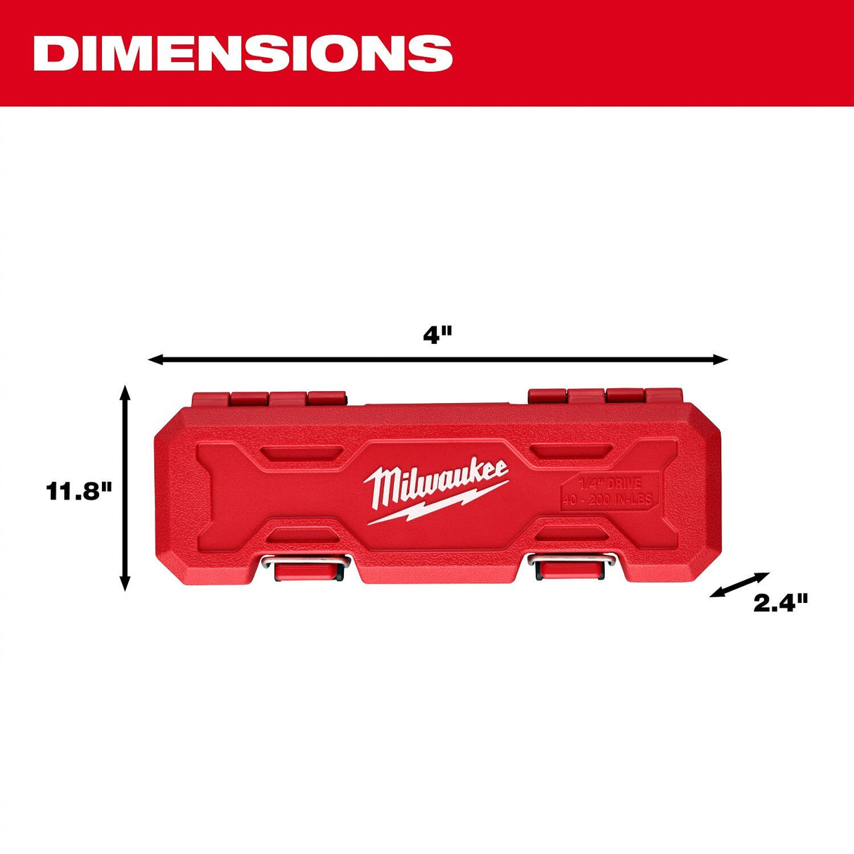 Milwaukee 48-22-9200 1/4 Inch Drive Click Torque Wrench (40-200 in-lbf) - 7