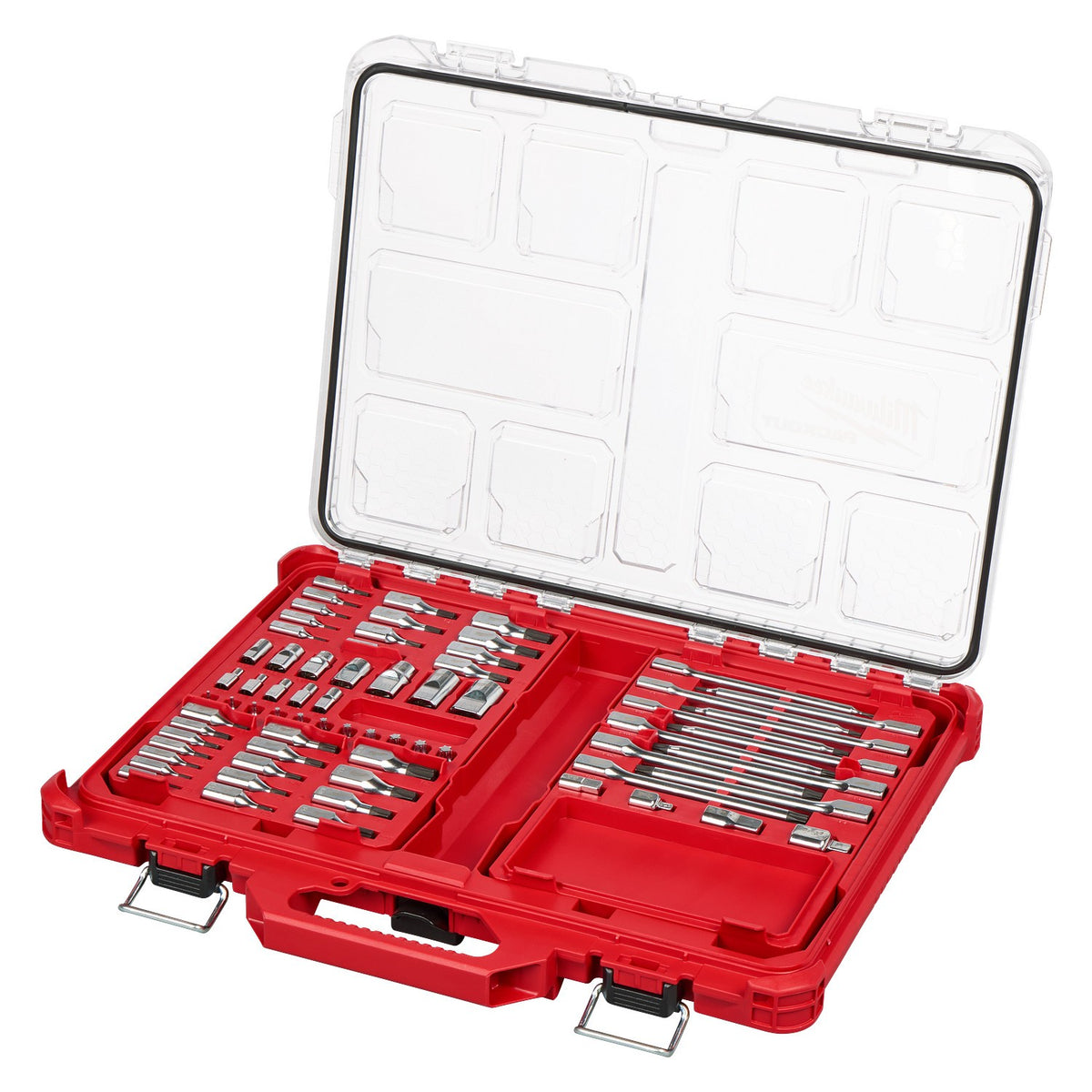 Milwaukee 48-22-9281 1/4" 3/8" and 1/2" Drive TORX Bit Socket Set with PACKOUT Low-Profile Organizer (67 Piece)