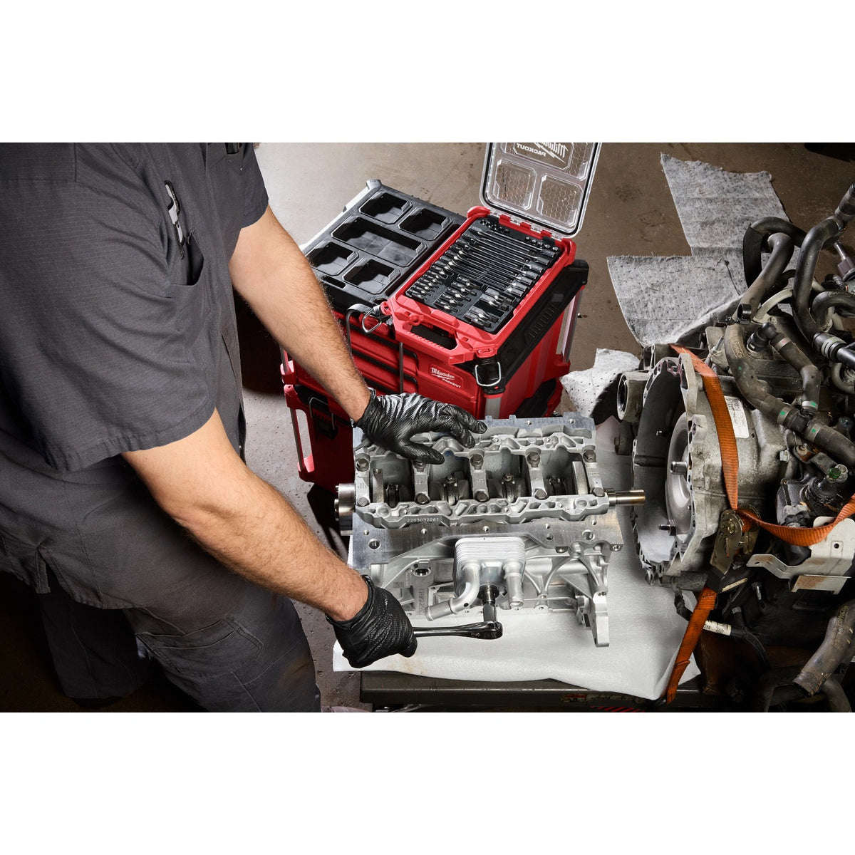 Milwaukee 48-22-9283 1/4" and 3/8" Drive Metric Hex Bit Socket Set with PACKOUT Compact Low Profile Organizer (41 Piece) - 6