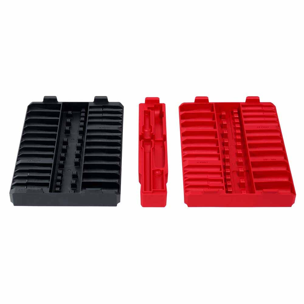 Milwaukee 48-22-9285T 98pc 3/8" Drive 6-Point & 12-Point Metric & SAE Ratchet and Socket Trays