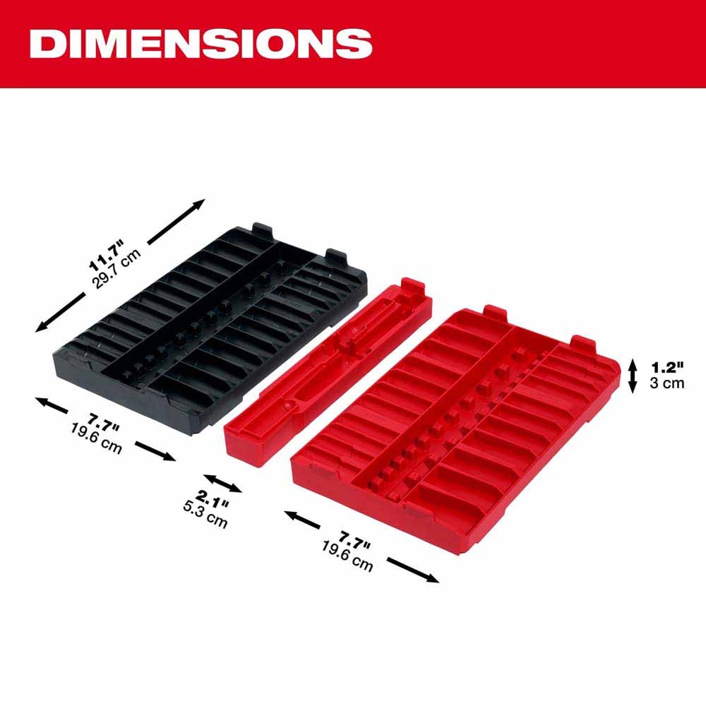 Milwaukee 48-22-9285T 98pc 3/8" Drive 6-Point & 12-Point Metric & SAE Ratchet and Socket Trays - 2