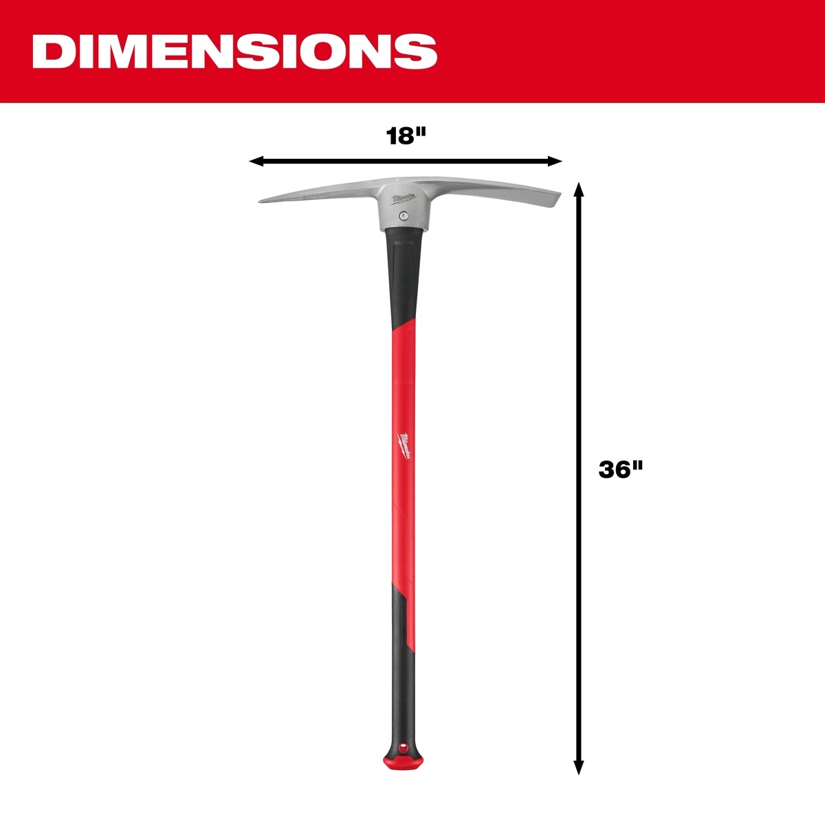 Milwaukee 48-22-9335 5 lb Pick Mattock with 36" Steel Reinforced Fiberglass Handle - 2