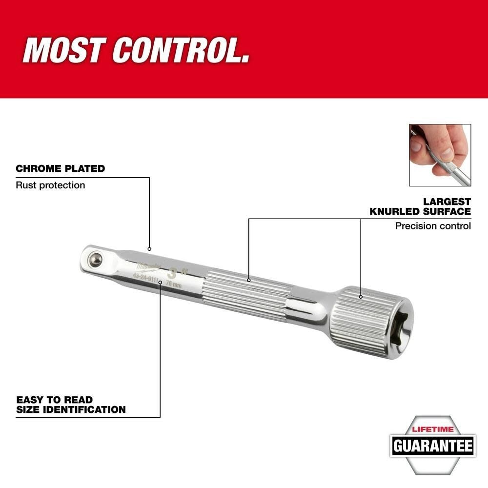 Milwaukee 48-22-9340 4pc 1/4 Drive Extension Set - 2