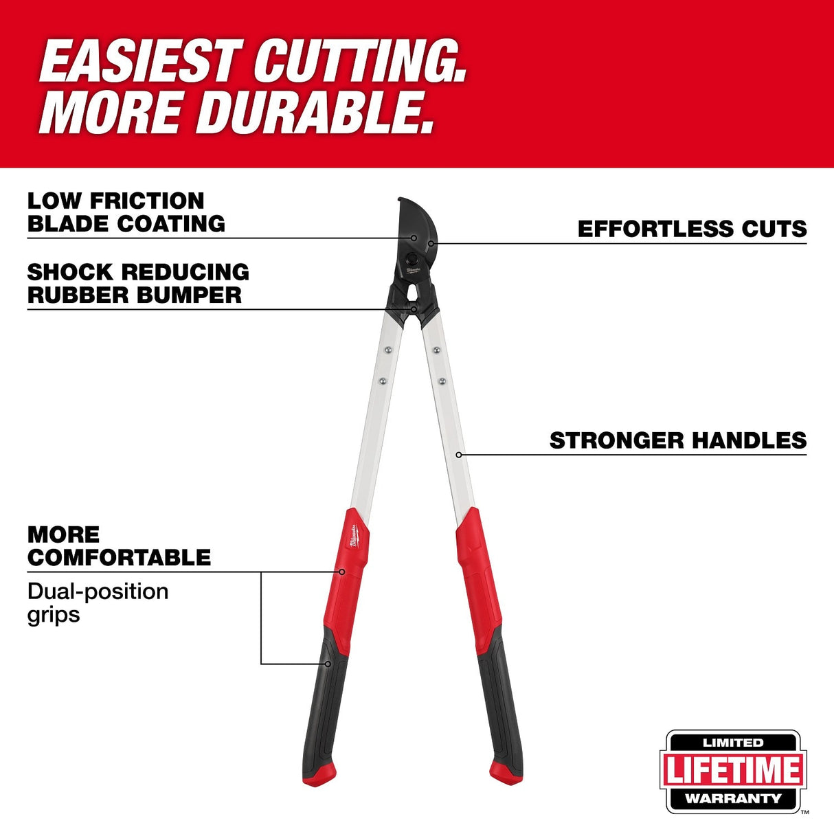 Milwaukee 48-22-9366 2" Lopper – High Carbon Steel Blades, 2" Cut Capacity, Durable Aluminum Handles - 2