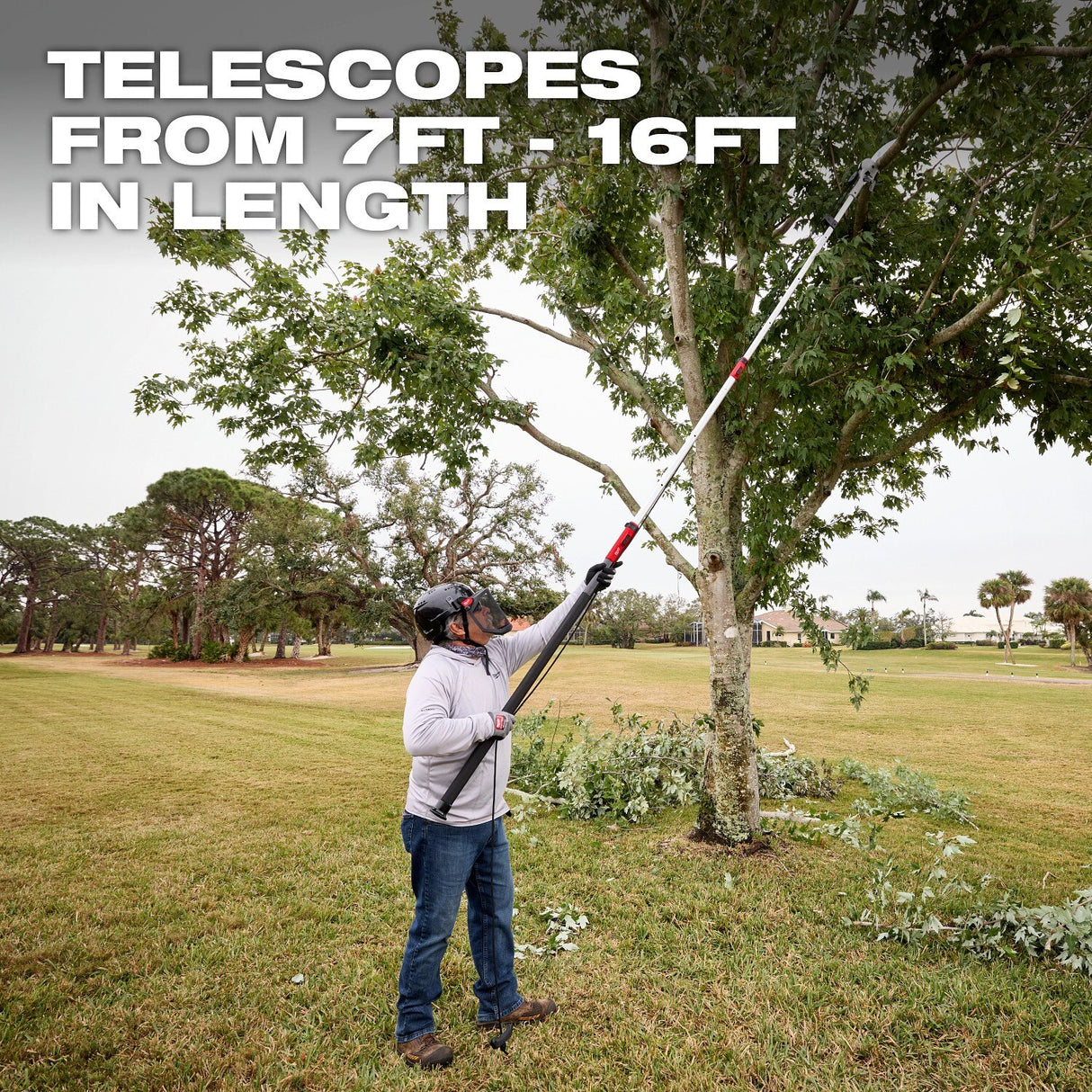 Milwaukee 48-22-9375 16' Pole Saw & Pruner – Telescoping Fiberglass & Aluminum Pole - 10