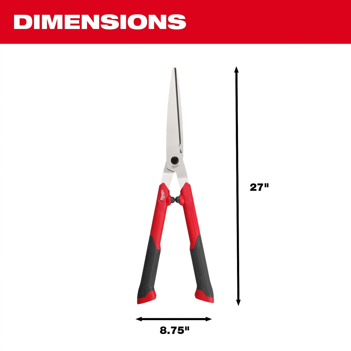 Milwaukee 48-22-9382 10" Stainless Steel Hedge Shears with Ergonomic Handles - 7
