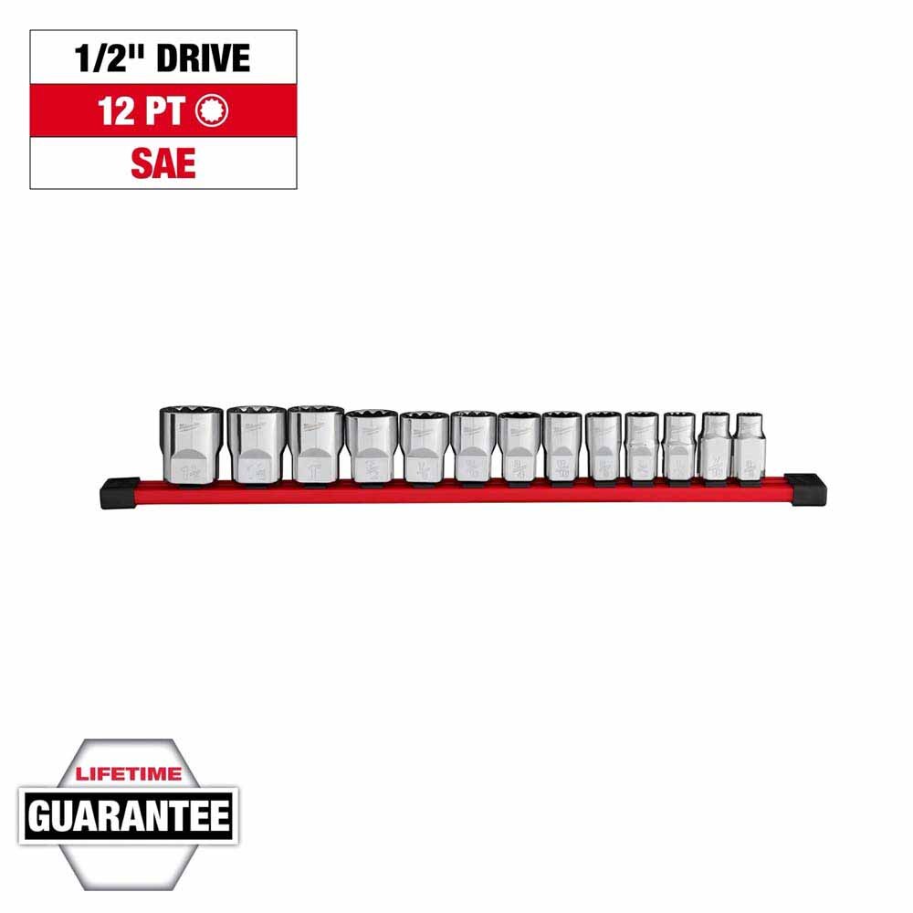 Milwaukee 48-22-9422 13pc 1/2” Drive 12-Point SAE Socket Set - 4