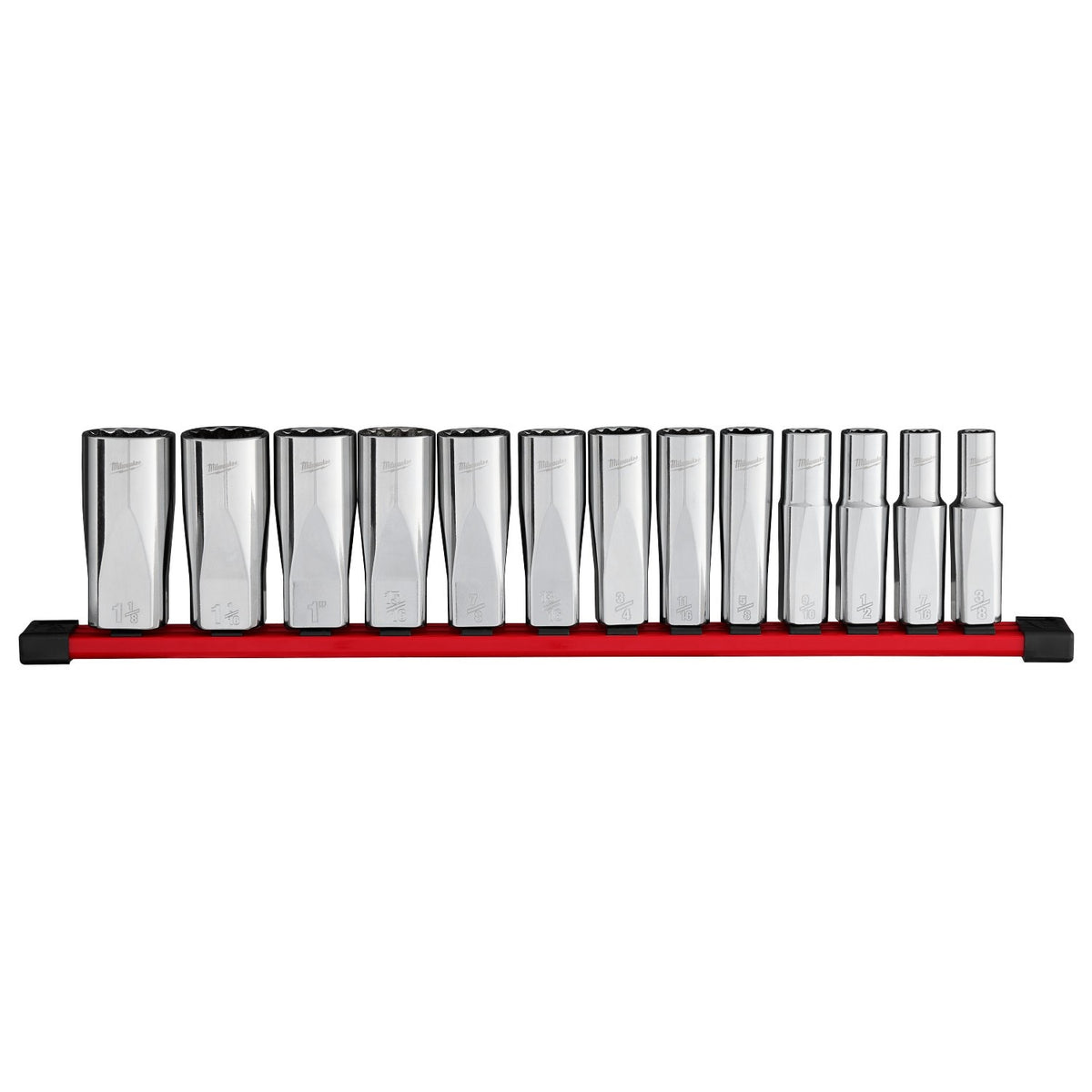 Milwaukee 48-22-9424 13pc 1/2” Drive 12-Point Deep Well SAE Socket Set
