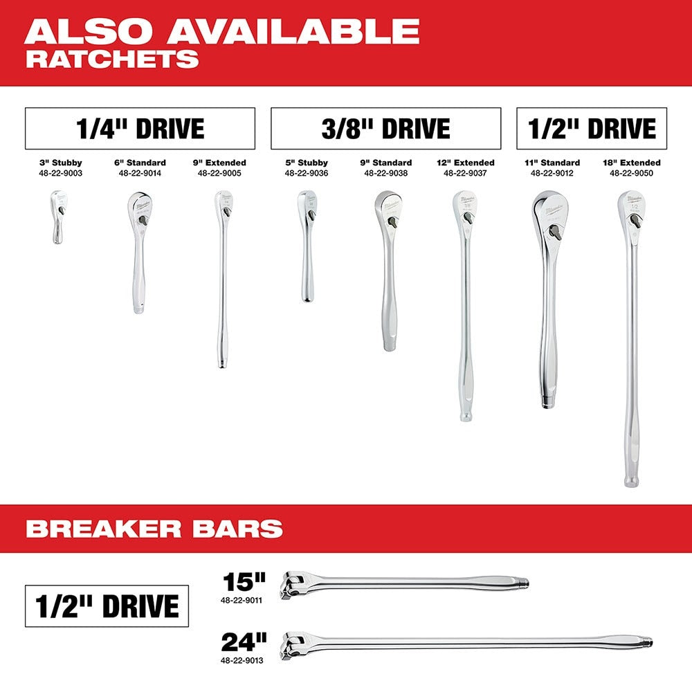Milwaukee 48-22-9481 3/8” 28pc Ratchet and Socket Set in PACKOUT - SAE - 11