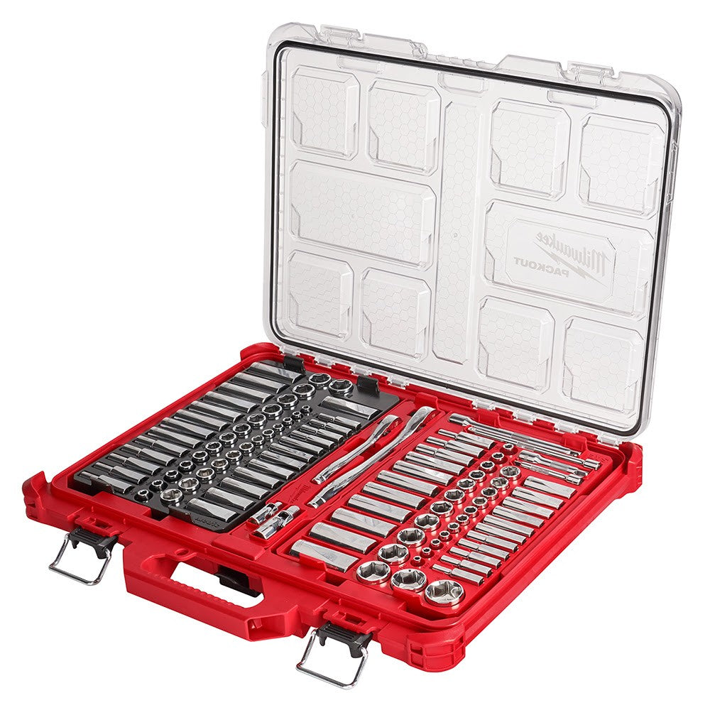 Milwaukee 48-22-9486 1/4" & 3/8” 106pc Ratchet and Socket Set in PACKOUT - SAE & Metric