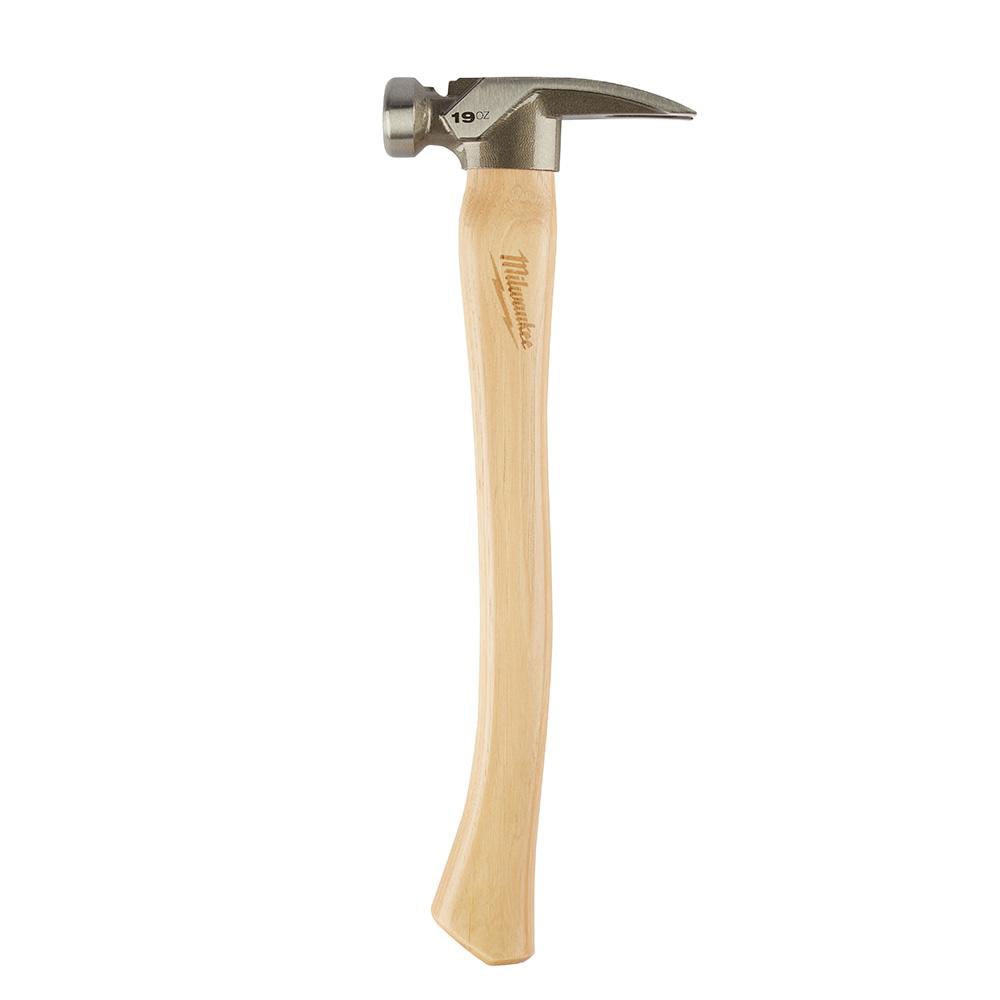 Milwaukee 48-22-9519 Smooth Face Hickory Wood Framing Hammer, 19 oz