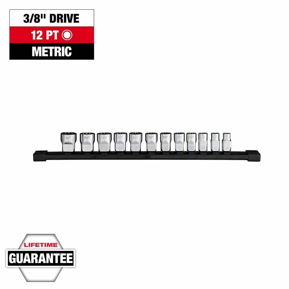 Milwaukee 48-22-9520 12pc 3/8” Drive 12-Point Metric Socket Set - 4