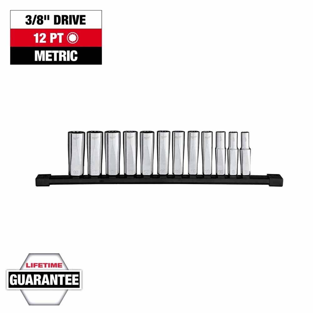 Milwaukee 48-22-9521 12pc 3/8” Drive 12-Point Deep Well Metric Socket Set - 4
