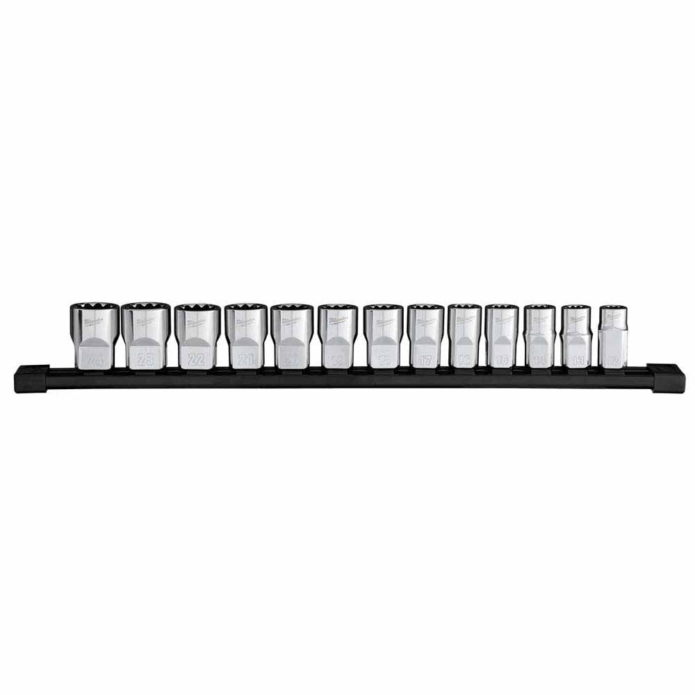 Milwaukee 48-22-9522 13pc 1/2” Drive 12-Point Metric Socket Set