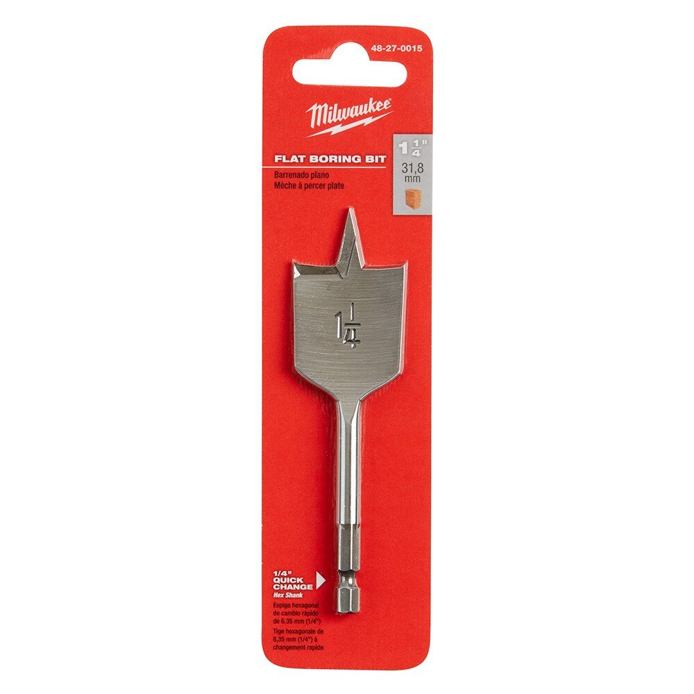 Milwaukee 48-27-0015 1-1/4" x 4.5" Flat Boring Bit