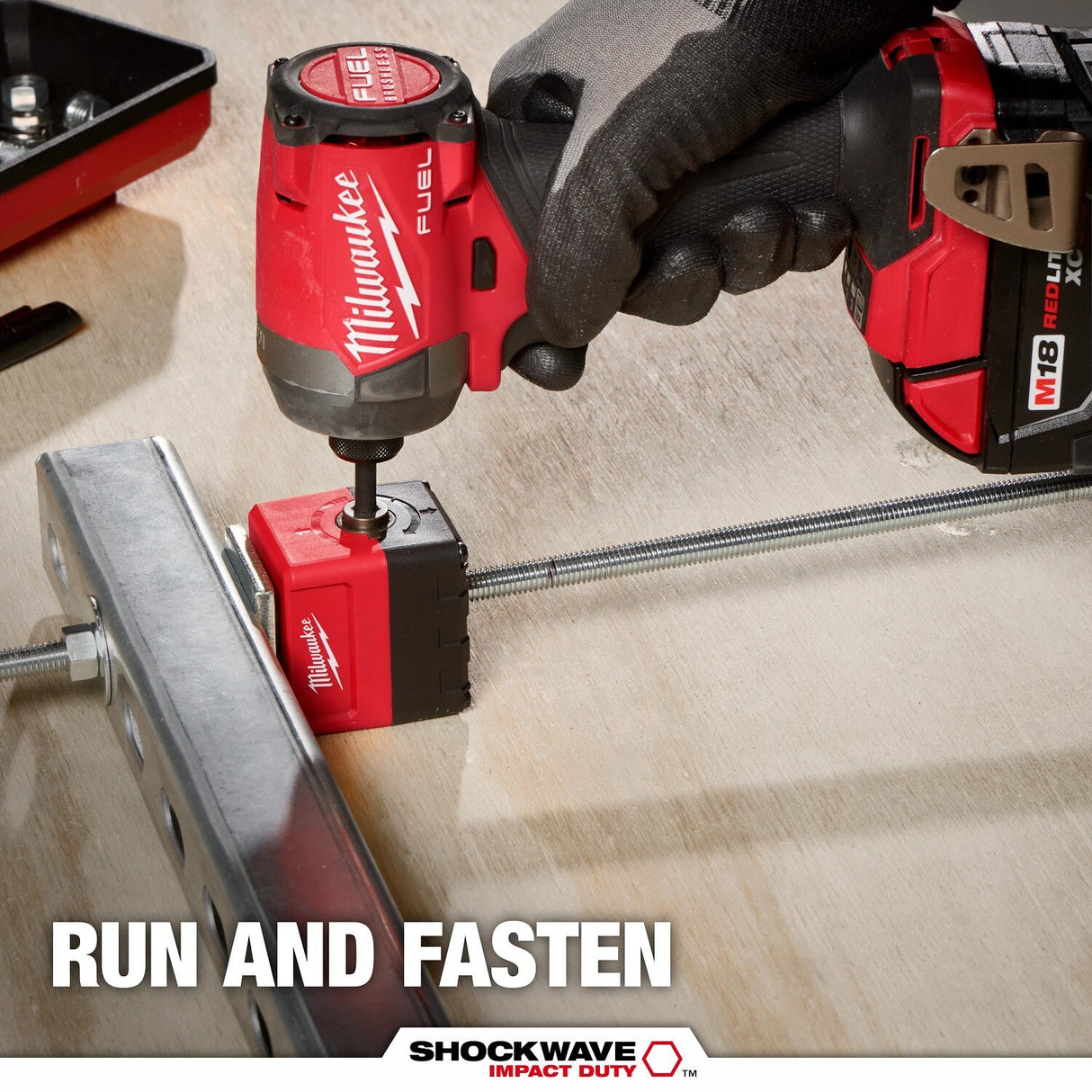 Milwaukee 48-32-2391 SHOCKWAVE Impact Duty 3/8" Threaded Rod Nut Runner - 6