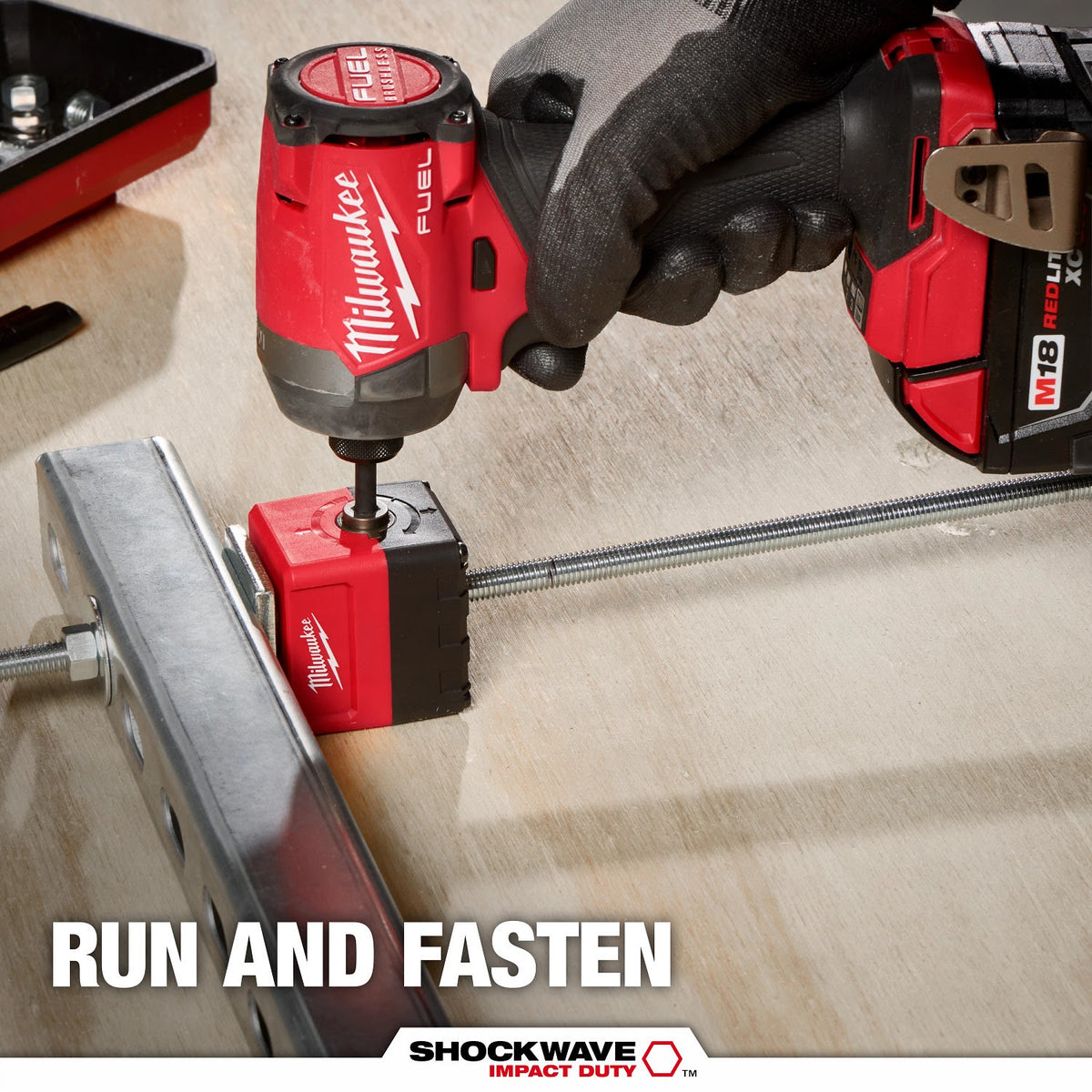 Milwaukee 48-32-2391 SHOCKWAVE Impact Duty 3/8" Threaded Rod Nut Runner - 6