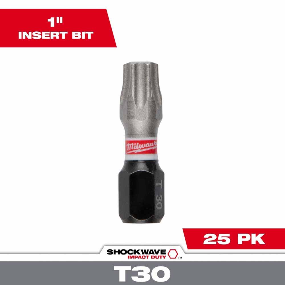 Milwaukee 48-32-4137 SHOCKWAVE Impact Duty 1" T30 Insert Bits 25 Pk for Impact Drivers/Drill Drivers - 3