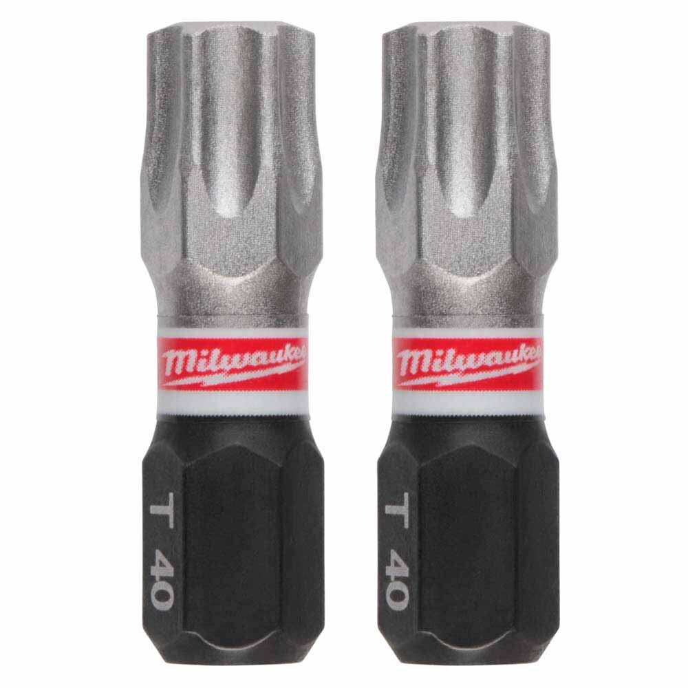 Milwaukee 48-32-4138 SHOCKWAVE Impact Duty 1" T40 Insert Bits 25Pk –  Wear Guard Tip, Impact Rated