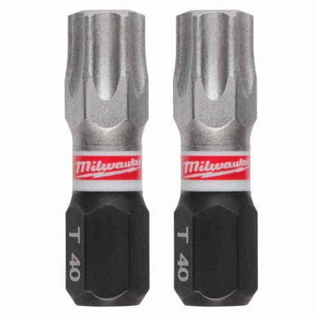 Milwaukee 48-32-4138 SHOCKWAVE Impact Duty 1" T40 Insert Bits 25Pk –  Wear Guard Tip, Impact Rated