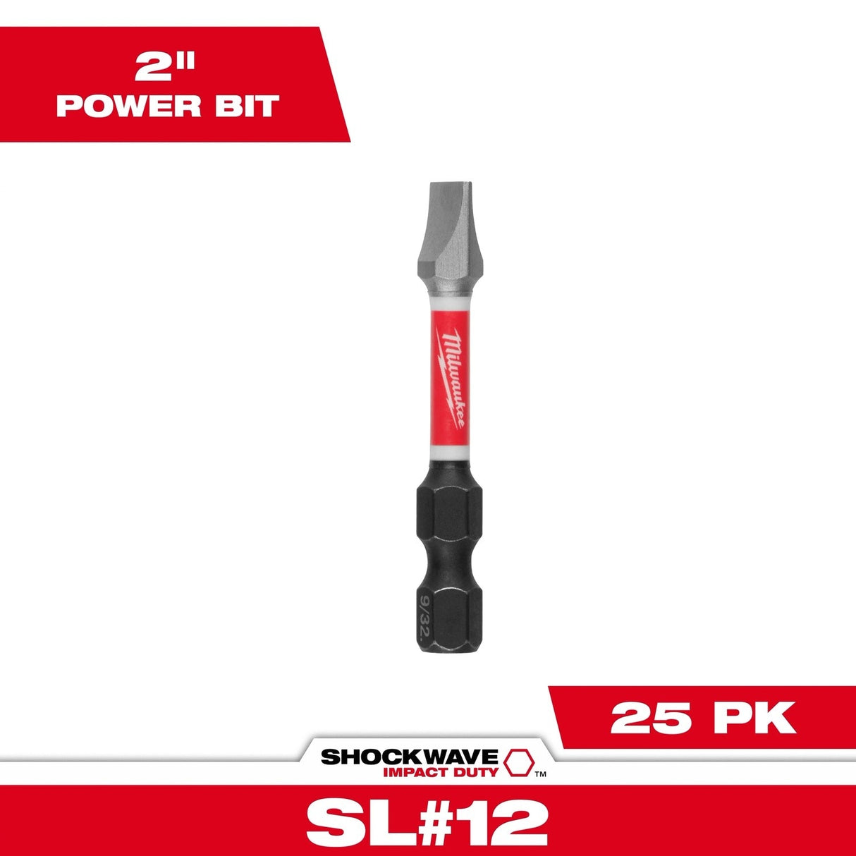 Milwaukee 48-32-4159 SHOCKWAVE™ 2 in. Impact Slotted 9/32 in. Power Bits (25 Pack) - 2