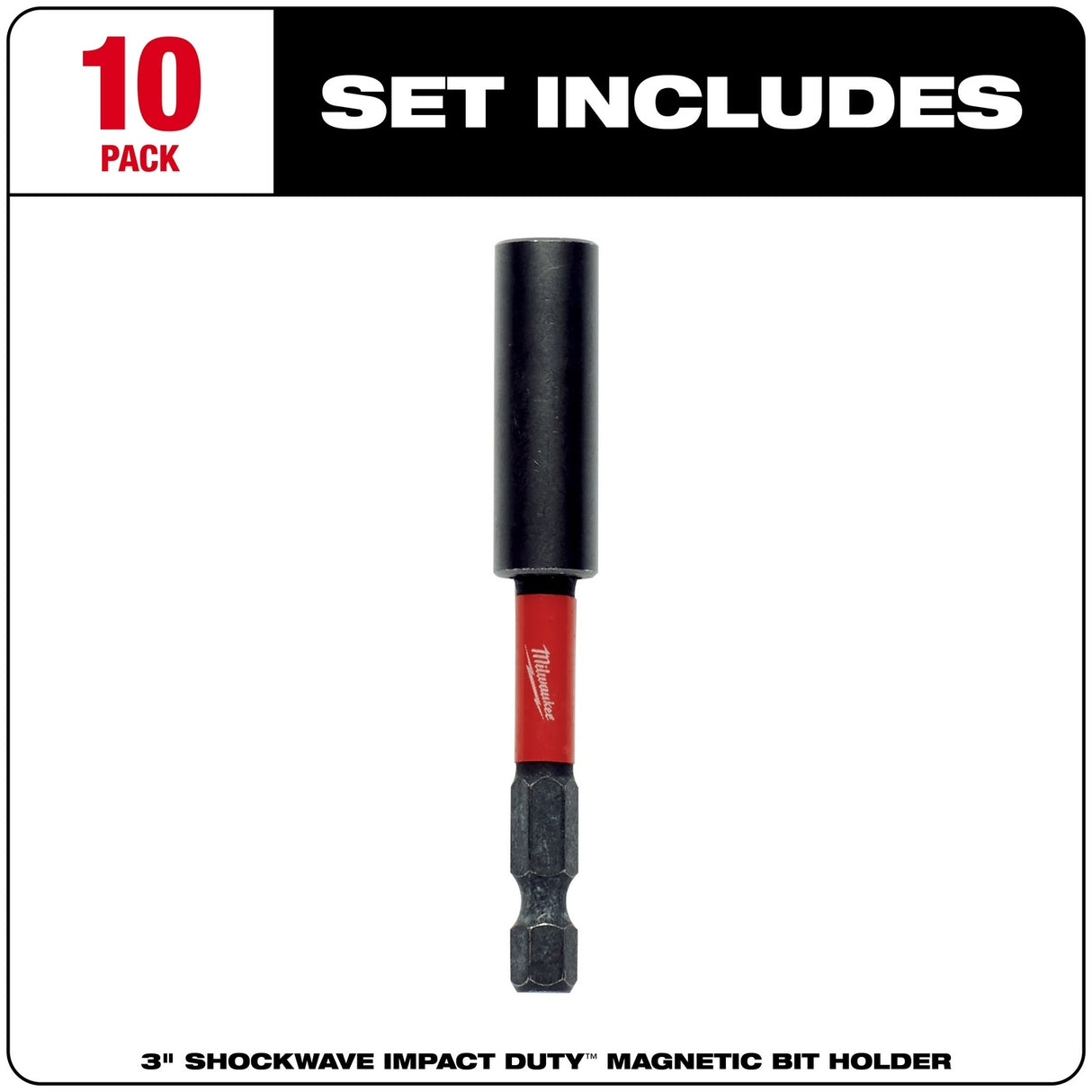 Milwaukee 48-32-4305 SHOCKWAVE 3" Impact Magnetic Bit Holder 10PK - 2