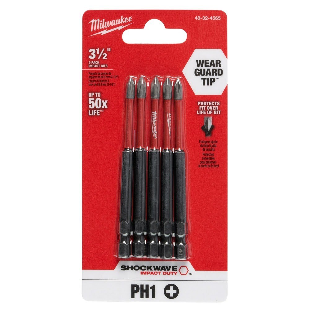 Milwaukee 48-32-4565 Shockwave 3.5" PH1 5PK - 7