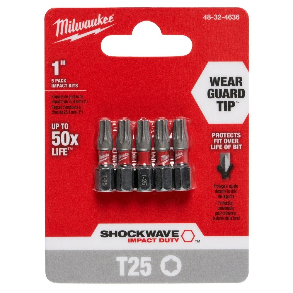 Milwaukee 48-32-4636 Shockwave 1" T25 5PK - 8