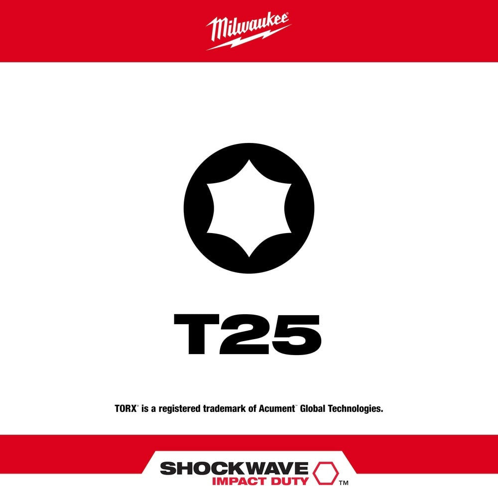 Milwaukee 48-32-4685 SHOCKWAVE 2" T25 Impact Bit 5PK - 2