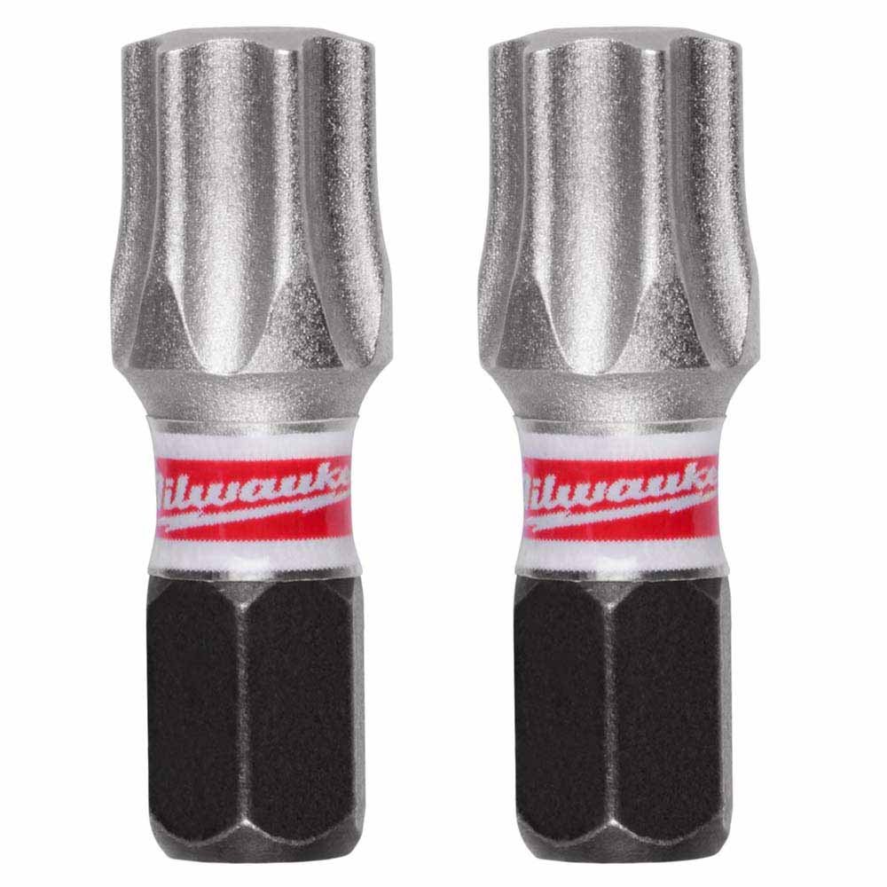 Milwaukee 48-32-4991 SHOCKWAVE Impact Duty 1" T45 Insert Bits 2Pk – Durable S2 Steel, Torx Drive