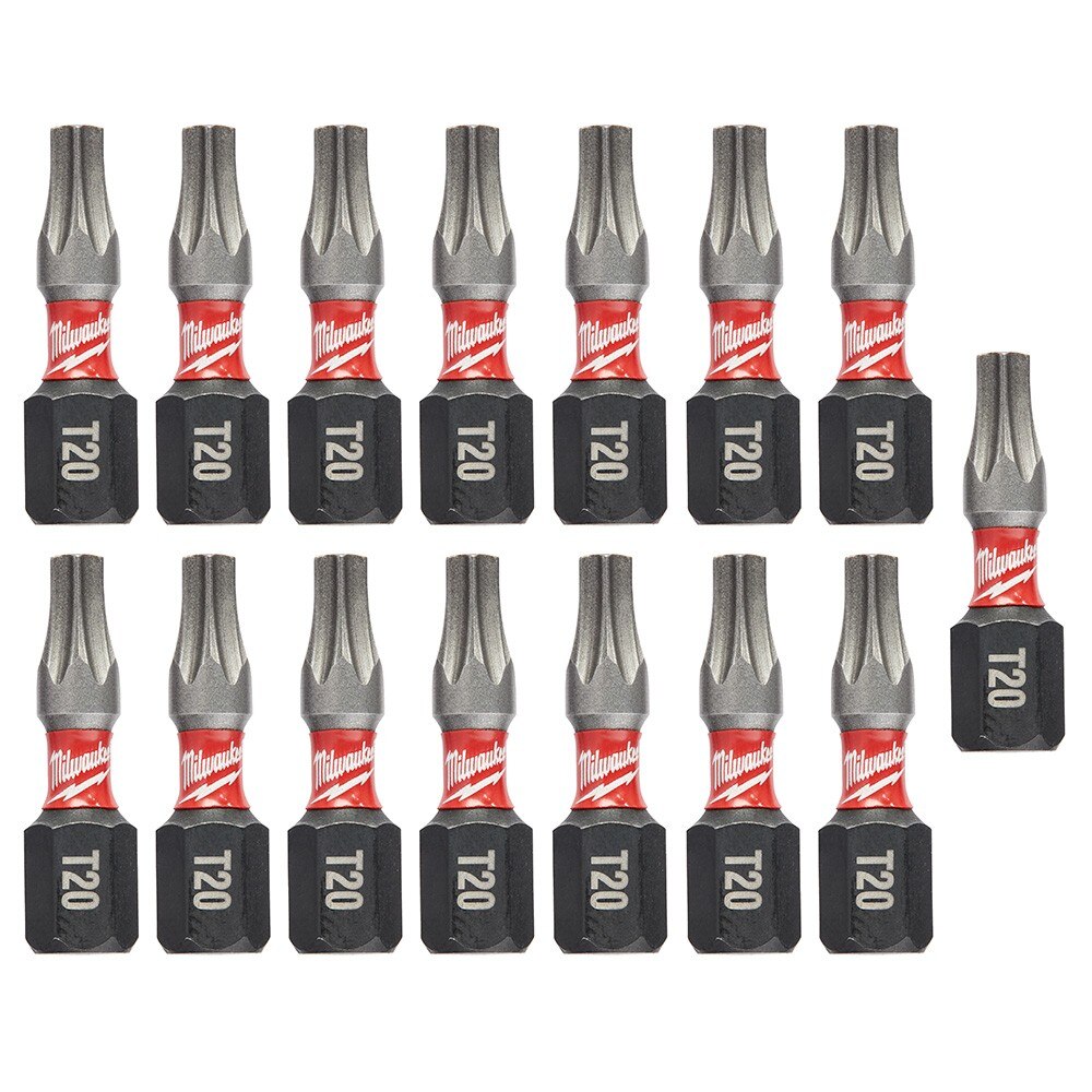 Milwaukee 48-32-5011 SHOCKWAVE 1" T20 Impact Bit 15PK TIC TAC