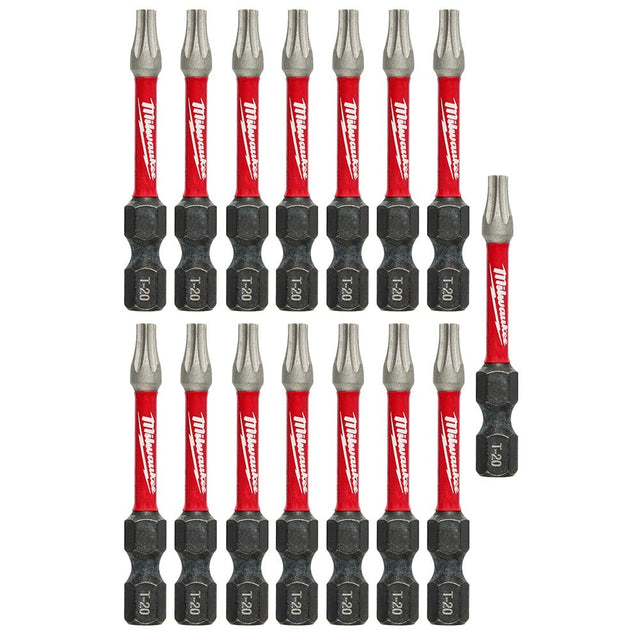 Milwaukee 48-32-5012 SHOCKWAVE™ 2 in. Impact T20 Power Bits (15 Pack)