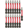 Milwaukee 48-32-5015 SHOCKWAVE™ 2 in. Impact T25 Power Bits (15 Pack)
