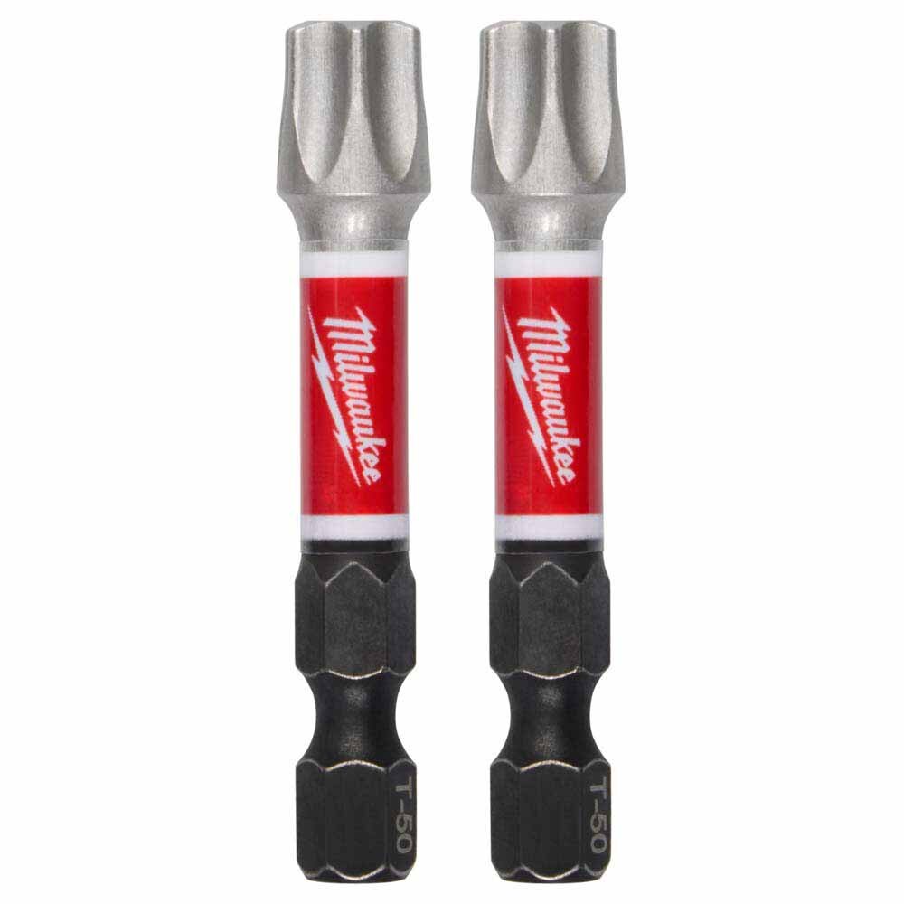 Milwaukee 48-32-6002 2" T50 Impact Duty Driver Bits 2-Pack – Wear Guard Tip,Shank for Impact Drivers - 3