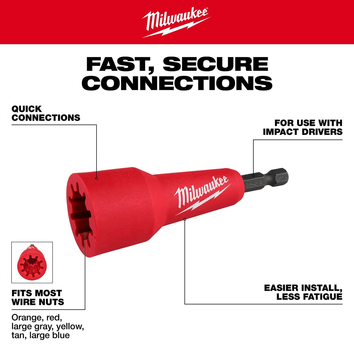 Milwaukee 48-32-6400 Wire Nut Twister for Impact Drivers - 2
