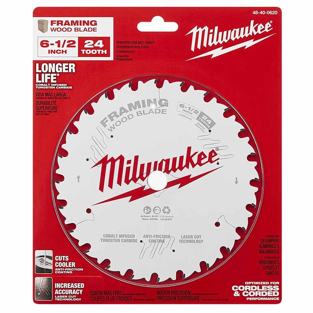 Milwaukee 48-40-0620 6-1/2" 24T Framing Circular Saw Blade - 7
