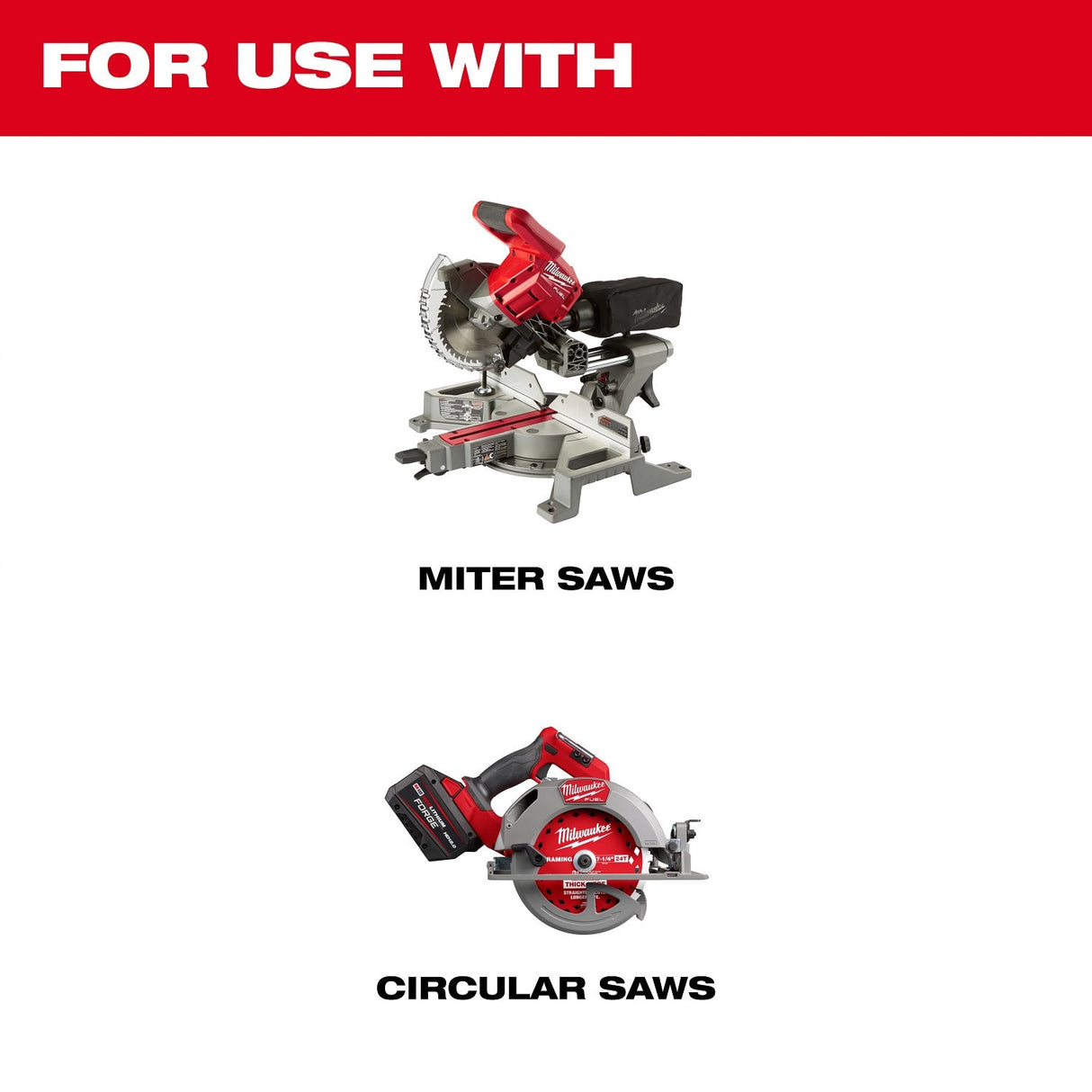 Milwaukee 48-40-0753 7-1/4" 24T NITRUS Carbide Framing & Demolition Circular Saw Blade 3 Pack - 8