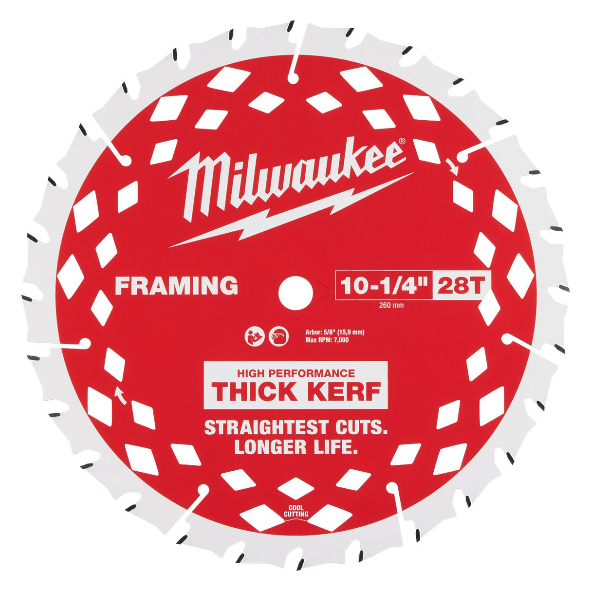 Milwaukee 48-40-1048 10-1/4" 28T Thick Kerf Framing Circular Saw Blade