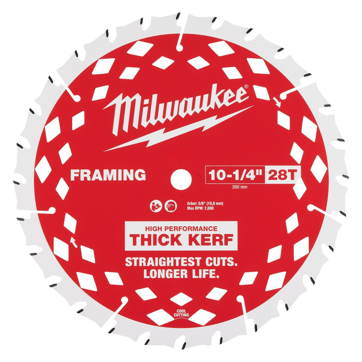 Milwaukee 48-40-1048 10-1/4" 28T Thick Kerf Framing Circular Saw Blade