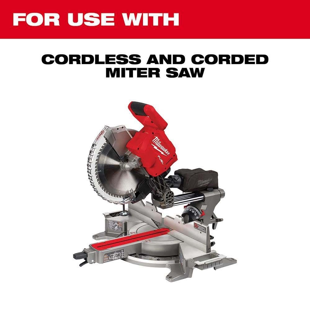 Milwaukee 48-40-1228 Ultra Fine Finish 12 in. 100 Tooth Circular Saw Blade for Wood and Plastics (1 Pack) - 7