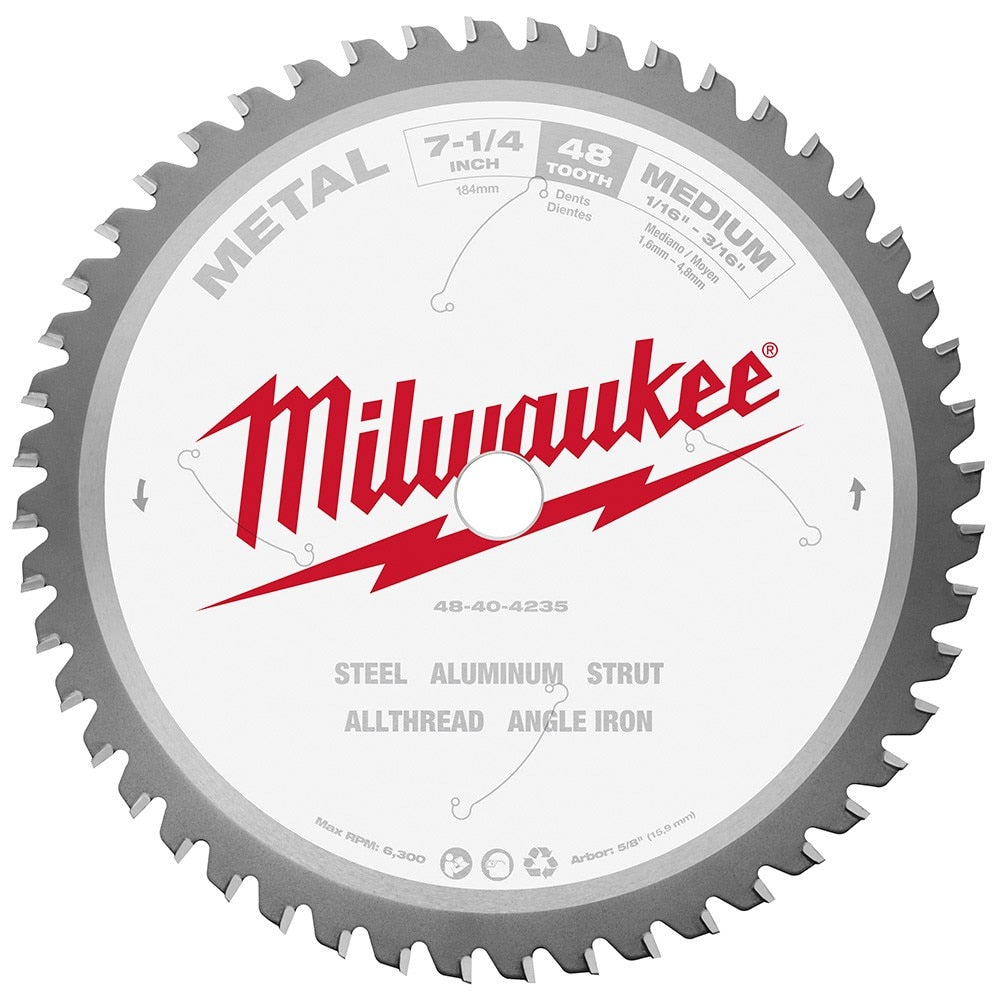 Milwaukee 48-40-4235 7-1/4" 48T METAL CSB, 5/8"
