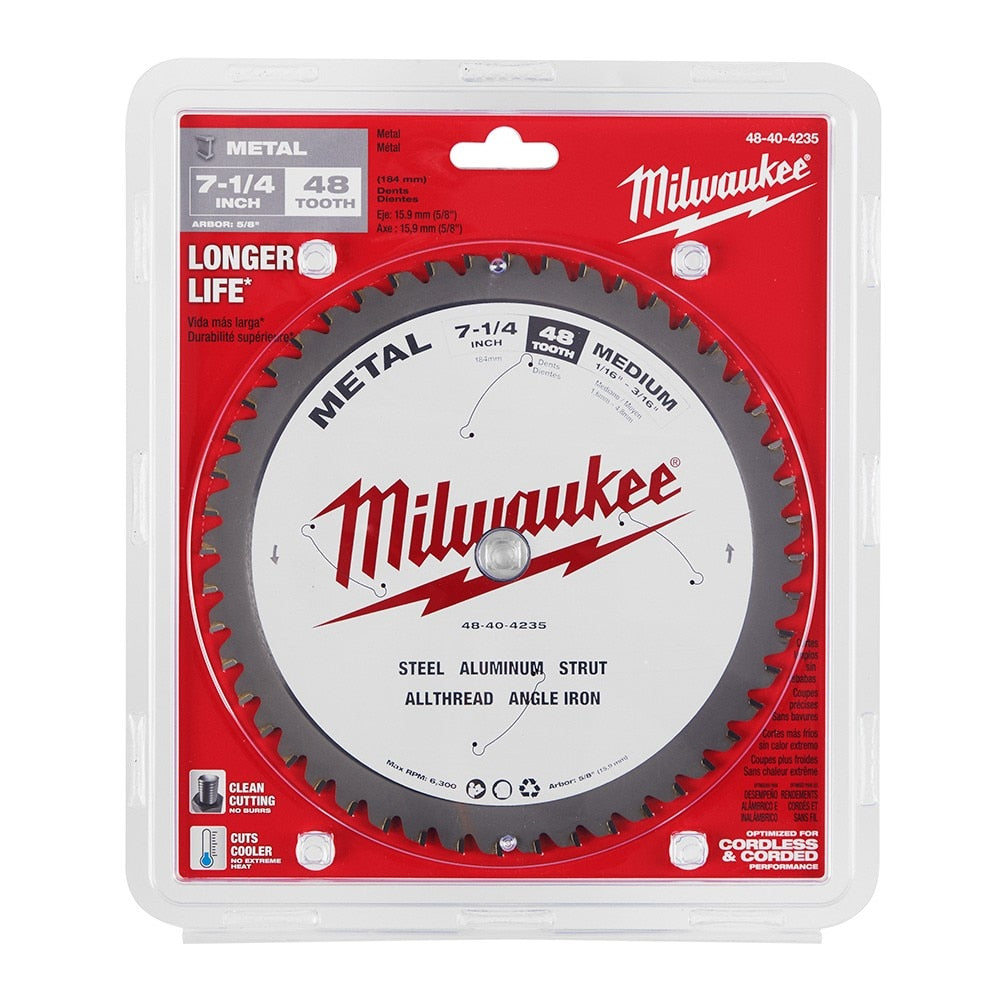 Milwaukee 48-40-4235 7-1/4" 48T METAL CSB, 5/8" - 4